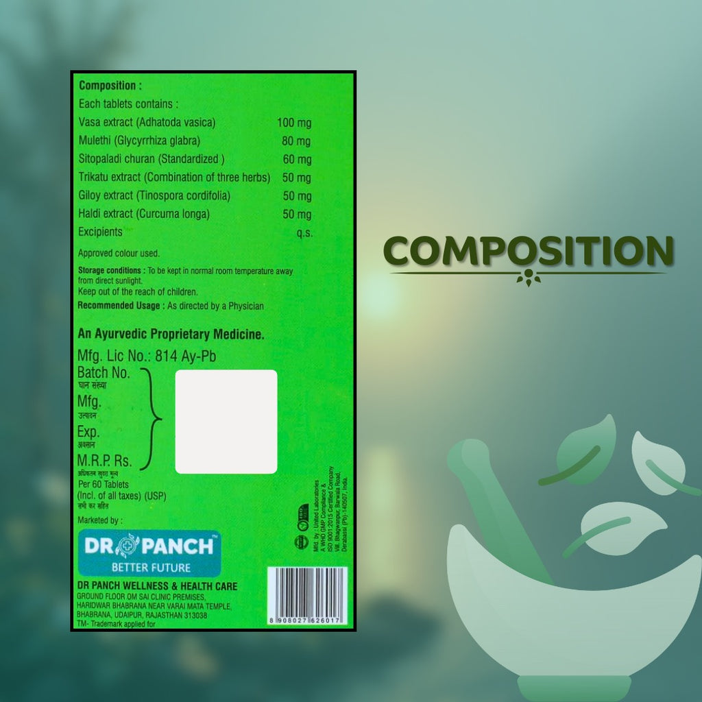 Dr Panch Heallungs Ayurvedic Lung Detox Tablets