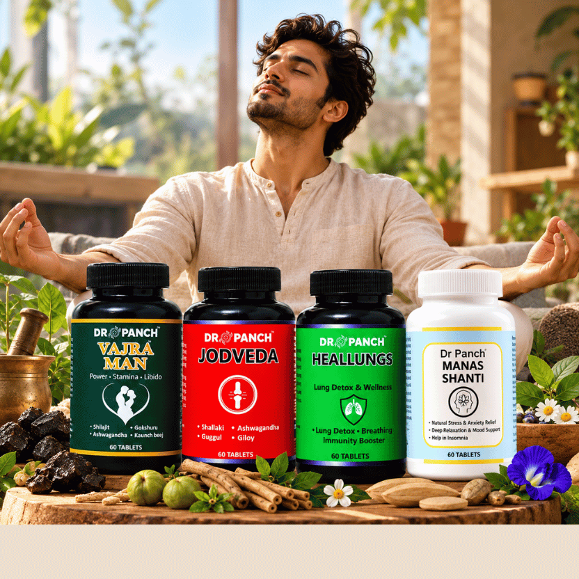 Dr. Panch Complete Wellness Combo (Vajraman + JodVeda + Heallungs + Manas Shanti)