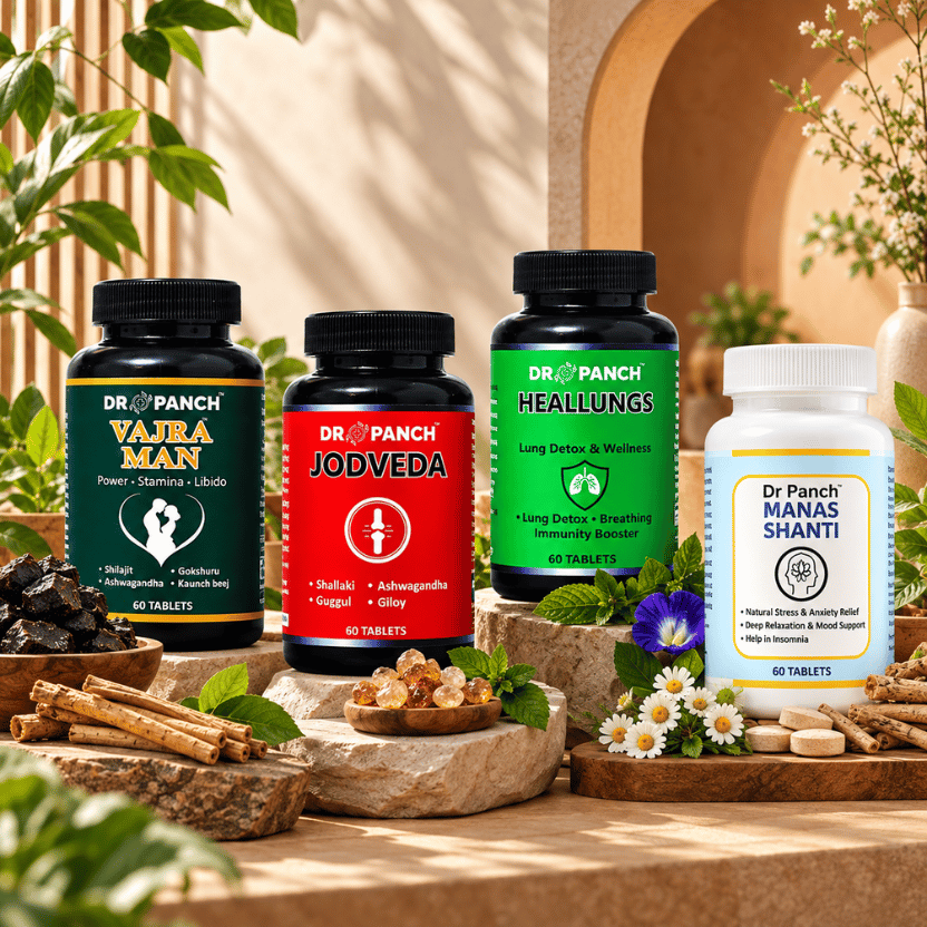 Dr. Panch Complete Wellness Combo (Vajraman + JodVeda + Heallungs + Manas Shanti)