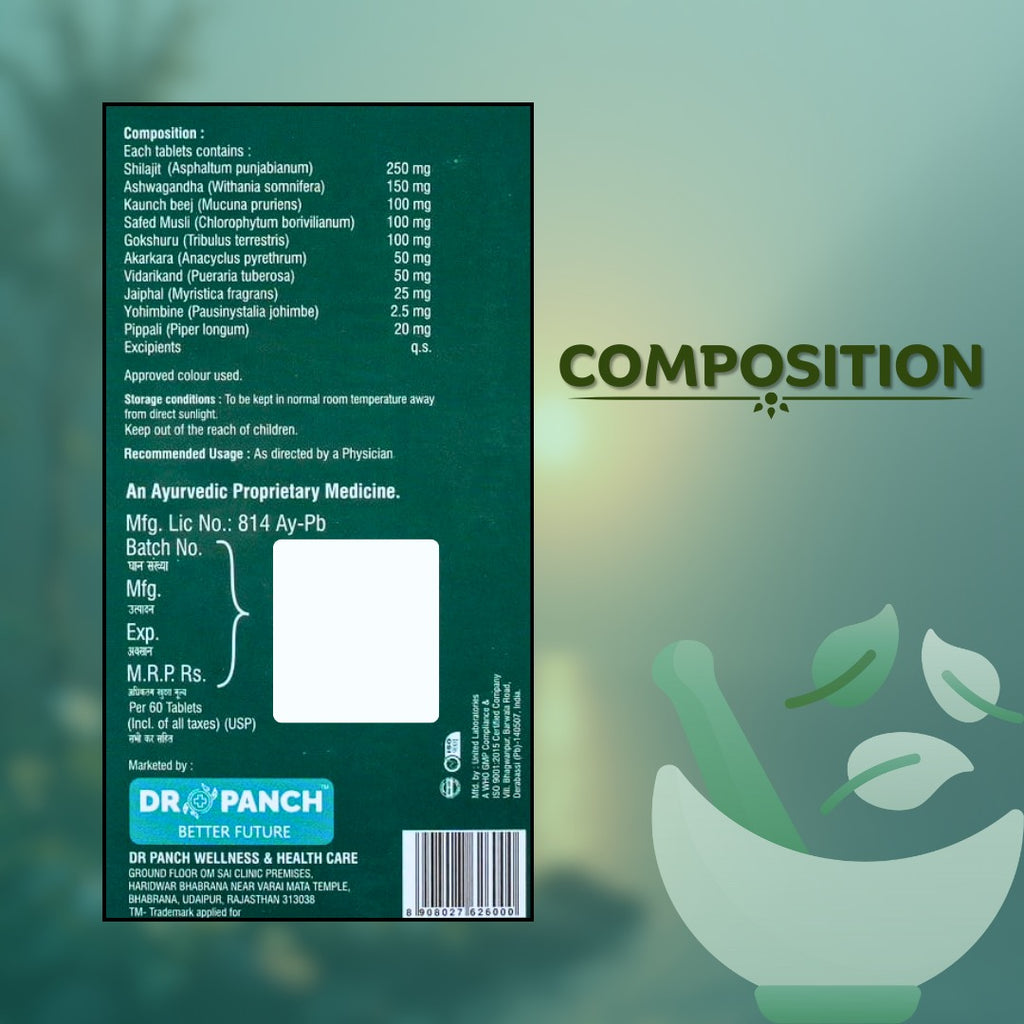 Dr Panch Vajraman Ayurvedic Power Stamina Tablets